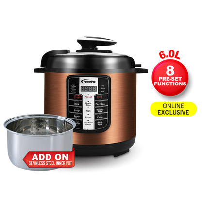 PowerPac 6L Electric Pressure Cooker 6.0L (PPC611+SSPOT)