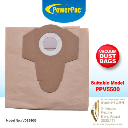 PowerPac Compatible Vacuum Cleaner Paper Dust Bags (VDB5500)