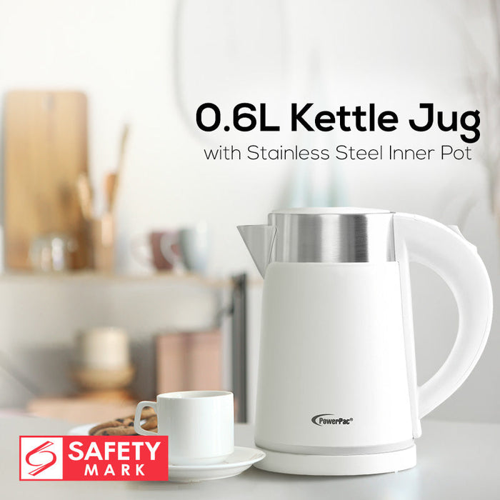 PowerPac Cordless Kettle Jug Kettle 0.6L (PPJ2016BK)
