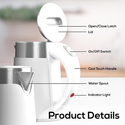 PowerPac Cordless Kettle Jug Kettle 0.6L (PPJ2016BK)