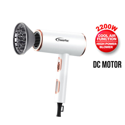 PowerPac DC High Speed Motor Hair Dryer with Diffuser, 2200W (PPH1327A)
