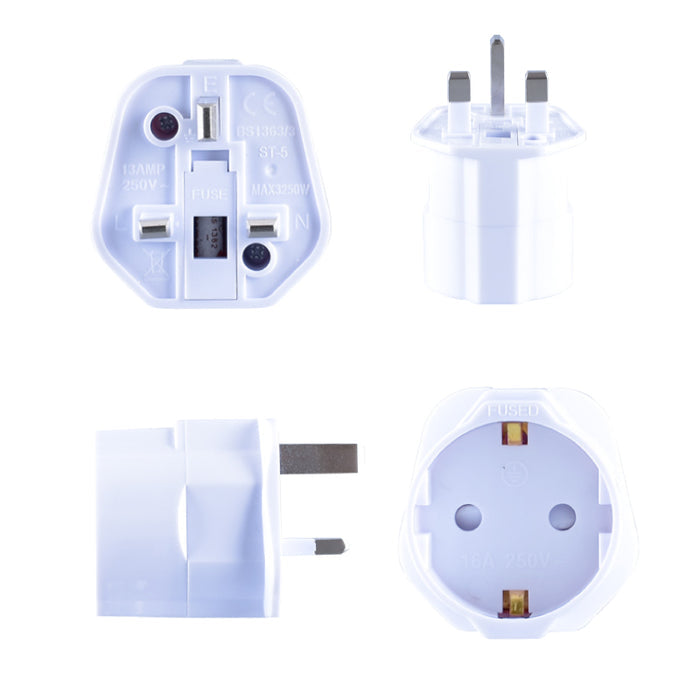 PowerPac European 2-Round-Pin Adapter with 3-Pin Plug, PMS9680