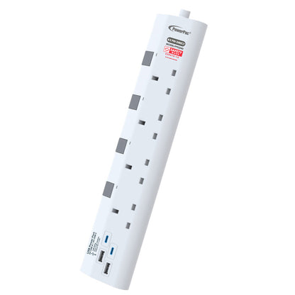 PowerPac Extension Cord, Extension Socket 3 Metre 4 way with 2xUSB-A & 2xUSB-C Charger (PP9224U)