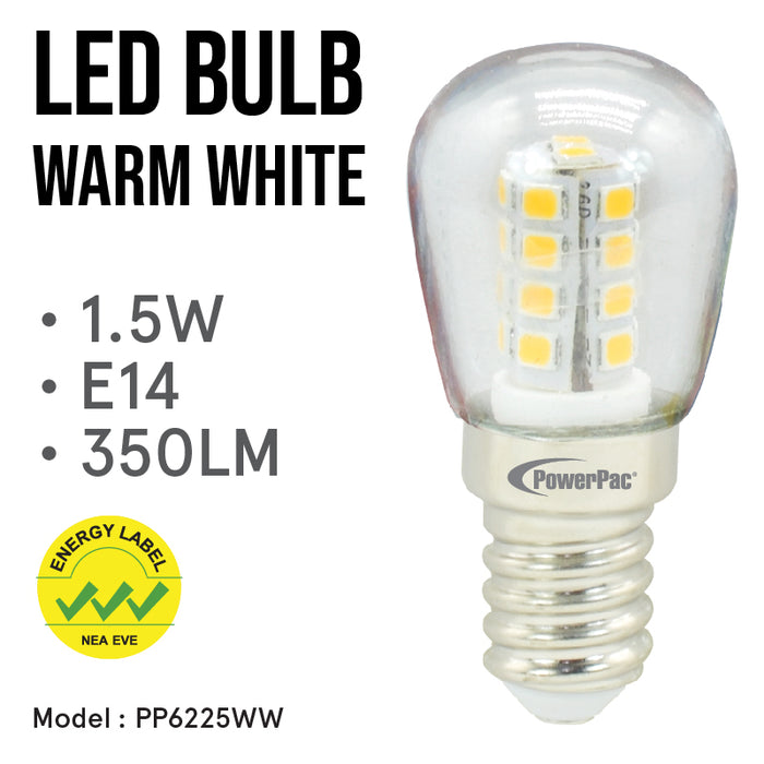 PowerPac LED Bulb, Pygmy Bulb 1.5W E14 Warm White (PP6225WW)