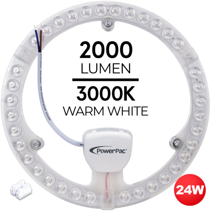 PowerPac LED Ceiling Lamp, Round Light, Circular Tube  24 Watts Warm white (PPC240WW)