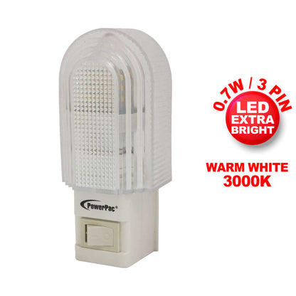 PowerPac LED Night Light Toilet Bathroom Corridor Lamp with  Warm White  effect (PP3208)
