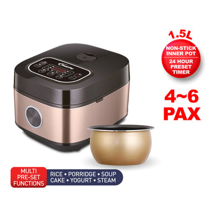 PowerPac Multi-Purpose Digital Rice Cooker 1.5L with Non-stick Inner Pot (PPRC312)