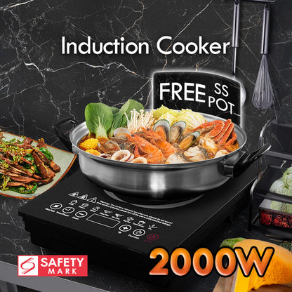 PowerPac Steamboat Induction Cooker with Stainless Steel Pot (PPIC888A)