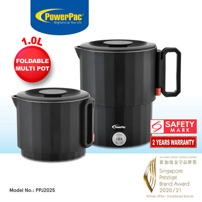PowerPac Travel Jug, Universal Kettle Jug, Travel Jug, Stainless Steel Multi Cooker, Foldable Jug, Kettle Jug (PPJ2025)