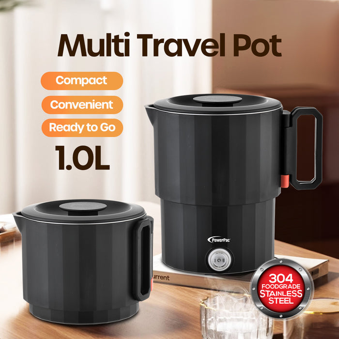 PowerPac Travel Jug, Universal Kettle Jug, Travel Jug, Stainless Steel Multi Cooker, Foldable Jug, Kettle Jug (PPJ2025)