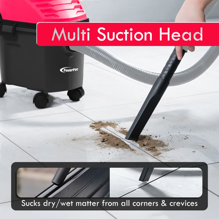 PowerPac Wet & Dry Vacuum Cleaner, Bagless Vacuum Cleaner, Powerful Vacuum Cleaner 19KPa Suction (PPV1255)