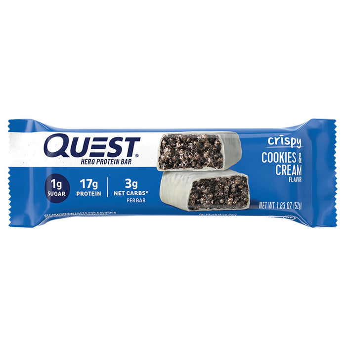 Quest Cookies and Cream Hero Protein Bar - 12 Count