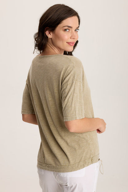 XCVI Rajni V-Neck Cinchable Hem Tee