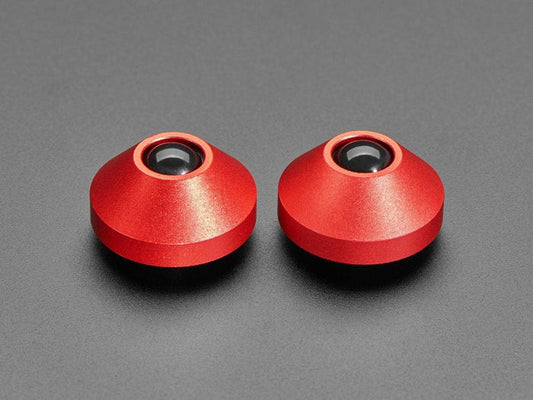 Red Anodized Aluminum Bumper Feet - Pack of 2 by The Pi Hut - The Pi Hut