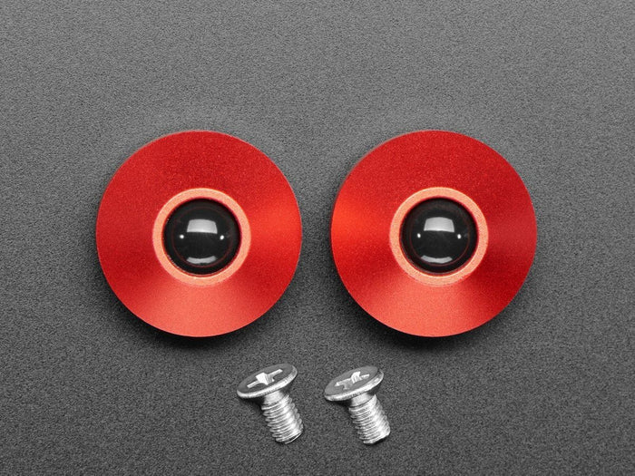 Red Anodized Aluminum Bumper Feet - Pack of 2 by The Pi Hut - The Pi Hut