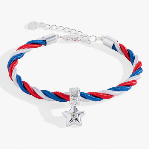 Red, White and Blue Star Cord Bracelet