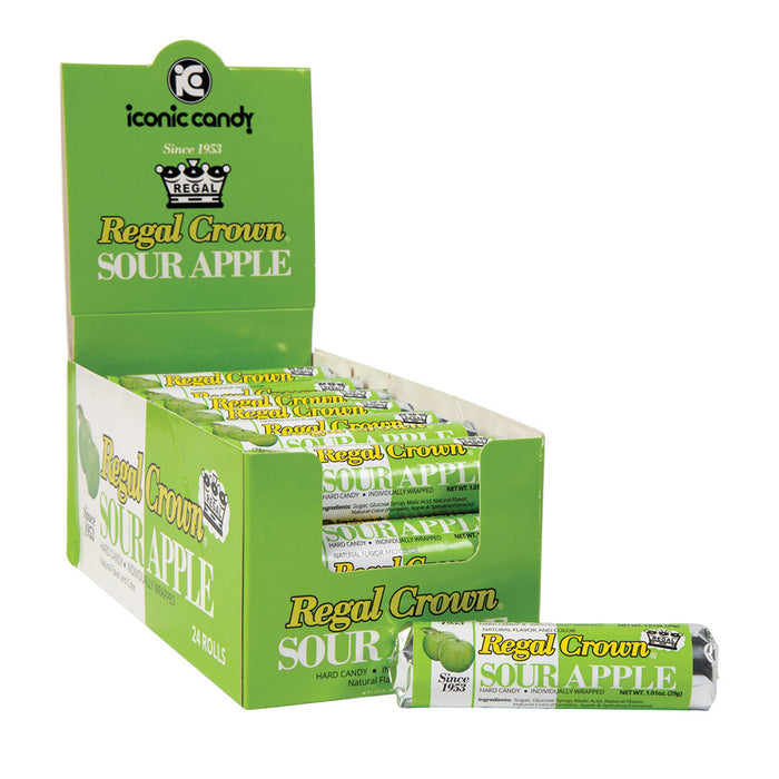 Regal Crown Sour Apple Hard Candy Roll - 24 Count