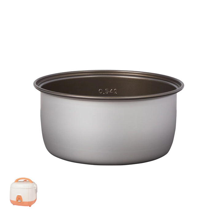 Replacement nonstick inner cooking pot for Cuckoo rice cooker, featuring a capacity marking and shown with a compatible unit. (INNERPOT-CR-0331)