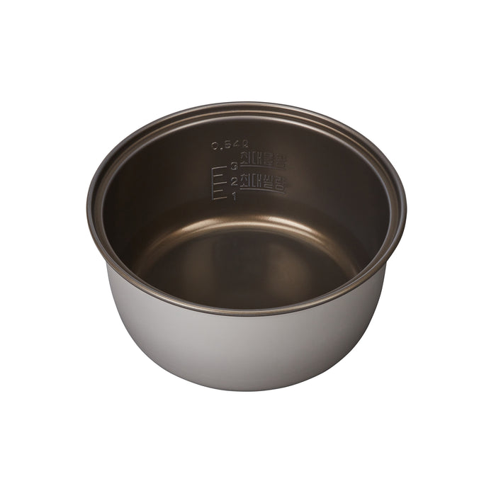 Replacement nonstick inner cooking pot for Cuckoo rice cookers, featuring a "0.54L" capacity marking. (INNERPOT-CR-0331)
