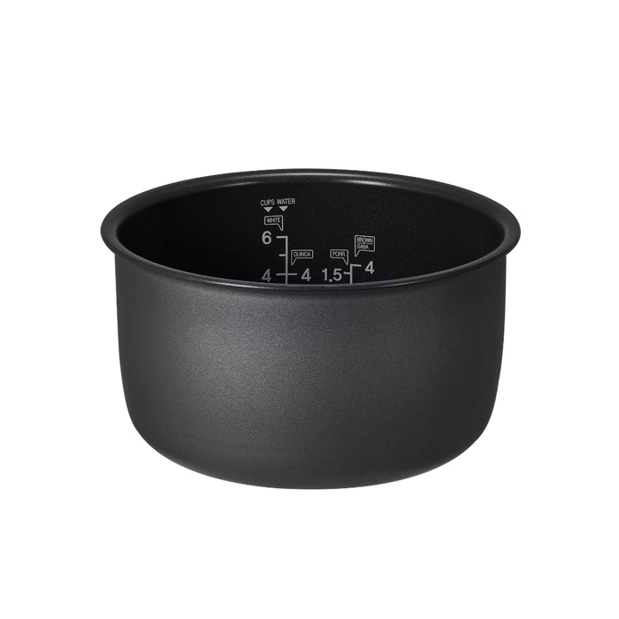 Replacement nonstick inner cooking pot for Cuckoo rice cookers, featuring water level markings. (INNERPOT-CR-0641F)
