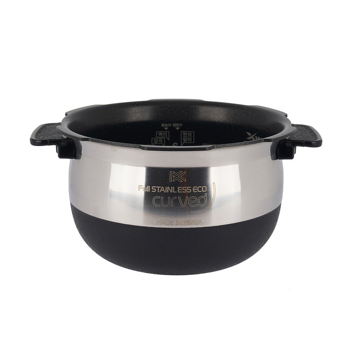 Cuckoo Full Stainless Eco curved inner pot with side handles. (INNERPOT-CRP-FHSR06)