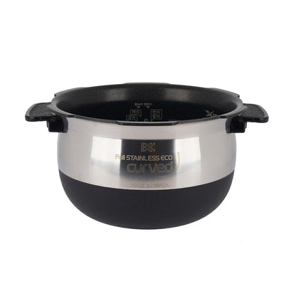 Cuckoo Full Stainless Eco curved inner pot with side handles. (INNERPOT-CRP-FHSR06)
