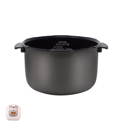 Replacement nonstick inner cooking pot with side handles and capacity markings, shown with a compatible unit. (INNERPOT-CRP-G10)