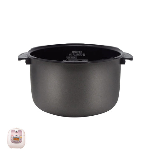 Replacement nonstick inner cooking pot with side handles and capacity markings, shown with a compatible unit. (INNERPOT-CRP-G10)