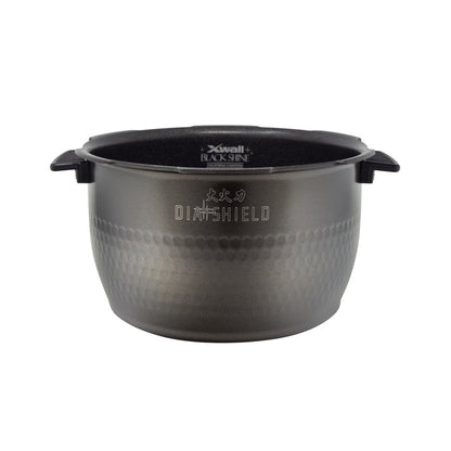 Cuckoo Dia Shield replacement inner pot featuring X-Wall Black Shine coating and a textured exterior. (INNERPOT-CRP-HY/HN10)