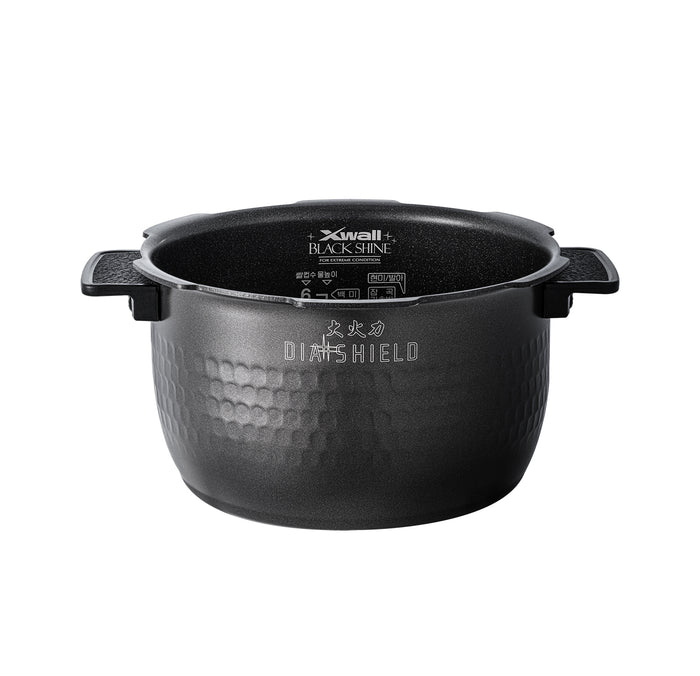 Cuckoo Dia Shield replacement inner pot with X-Wall Black Shine coating and textured exterior. (INNERPOT-CRP-HZ06)