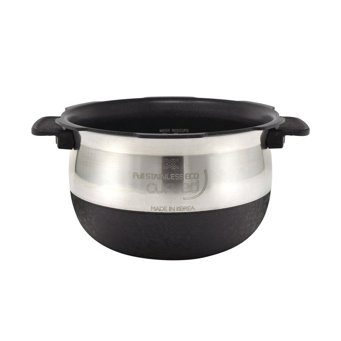 Cuckoo replacement inner pot for rice cookers, featuring a stainless steel exterior and nonstick coating. (INNERPOT-CRP-DH/JH/LH/OH/PH06)