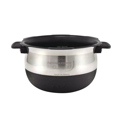 Cuckoo replacement inner pot for rice cookers, featuring a stainless steel exterior and nonstick coating. (INNERPOT-CRP-DH/JH/LH/OH/PH06)