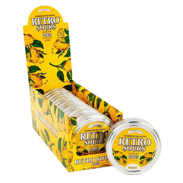 Retro Sours Citrus Hard Candy Tins - 8 Count