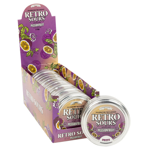Retro Sours Passionfruit Hard Candy Tin - 8 Count