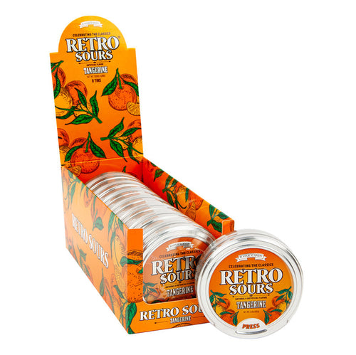 Retro Sours Tangerine Hard Candy Tin - 8 Count