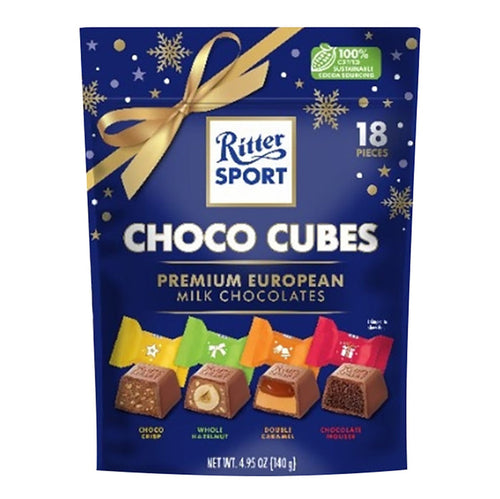 Ritter Sport Holiday Choco Cubes Candy Pouch - 6 Count