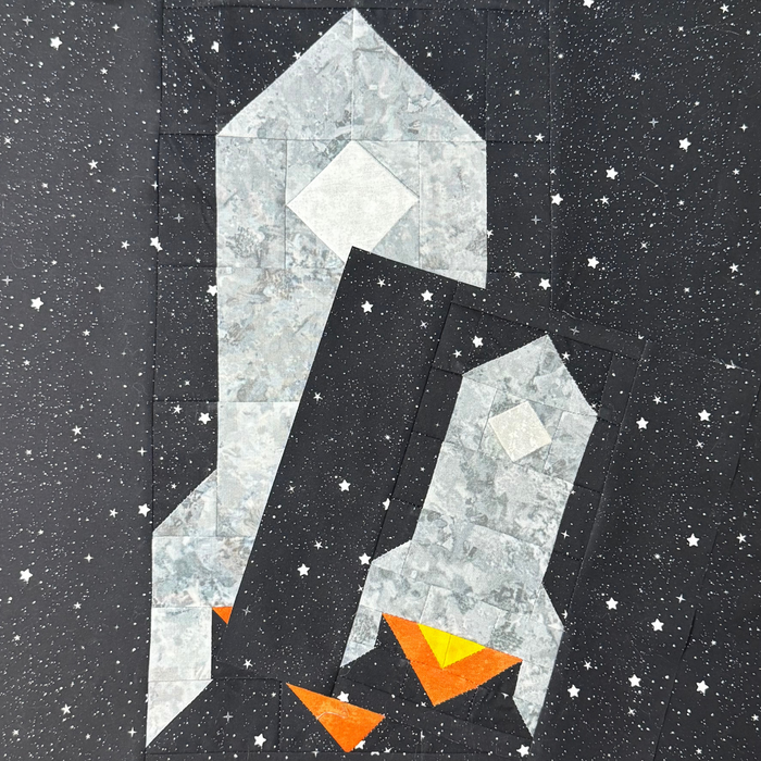 Rocket Block in 2 sizes 9 inch and 18 inch - PDF Pattern