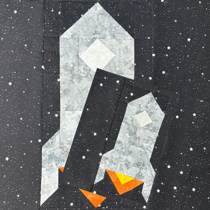 Rocket Block in 2 sizes 9 inch and 18 inch - PDF Pattern