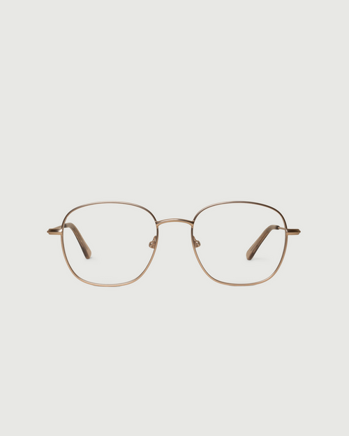 Tinsel::Roosevelt Eyeglasses square gold metal front