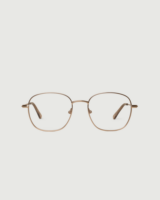 Tinsel::Roosevelt Eyeglasses square gold metal front