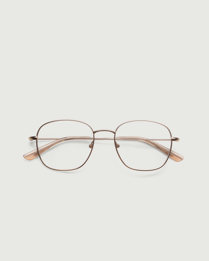 Tinsel::Roosevelt Eyeglasses square gold metal top