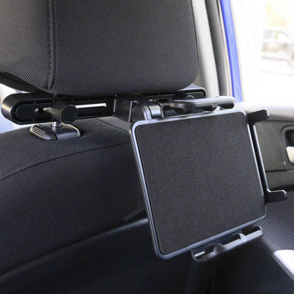 black mount on headrest of vehicle