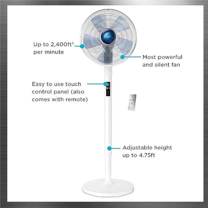 ROWENTA VU5870 Turbo Silence Extreme Stand Fan with Automatic Oscillation