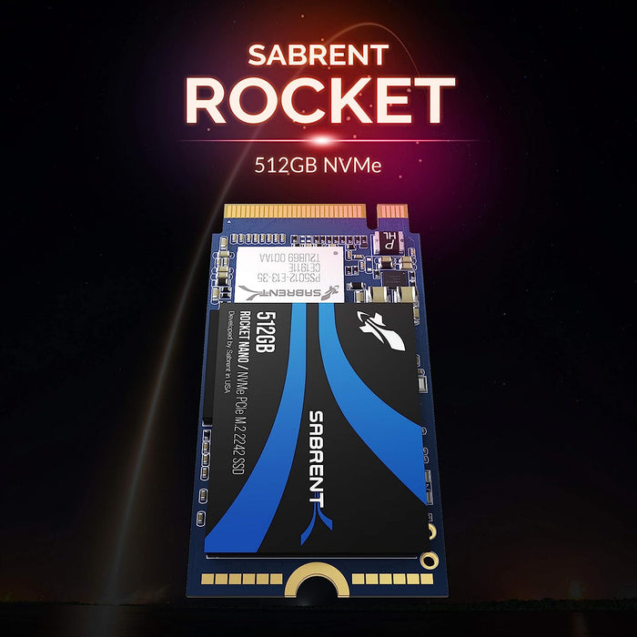 Sabrent 512GB Rocket Nano NVMe PCIe M.2 2242 High Performance SSD SB-1342-512