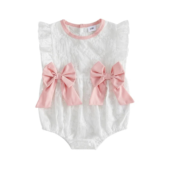 SADIE Embroidered Bowtie Romper