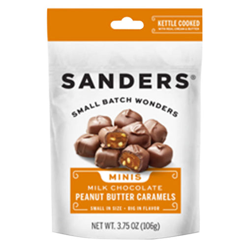 Sanders Milk Chocolate Peanut Butter Caramel Mini Candy Bags - 12 Count