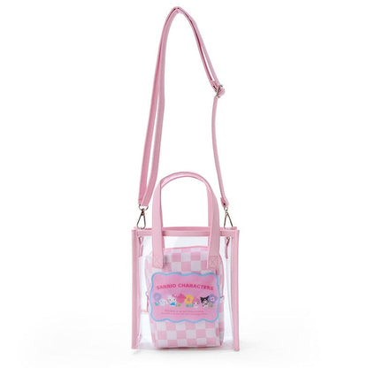 Sanrio Characters Clear Convertible Mini Tote (Pastel Check Series) Bags Japan Original