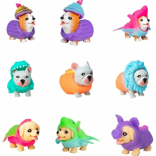 Schylling 2.5 Inch Party Animals Rave Party Puppies - Squishy Squeeze Fidget Toy
