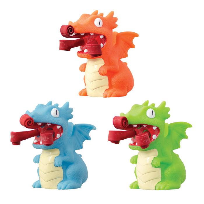 Schylling 3.5 Inch Curly Pop Dragon - Squishy Squeeze Fidget Toy