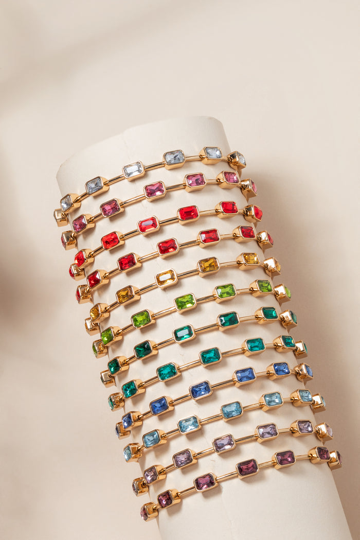 September Birthstone Emerald Cut Bangle